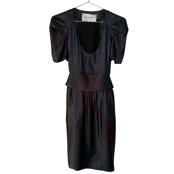 Rare Edition Rue Du Mail Special Occasion Peplum Midi Dress Size 40 ( 8 ) Paris - Picture 1 of 8
